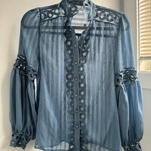 NWT Tuckernuck Blue Jasmine Blouse | Love Colette | XS